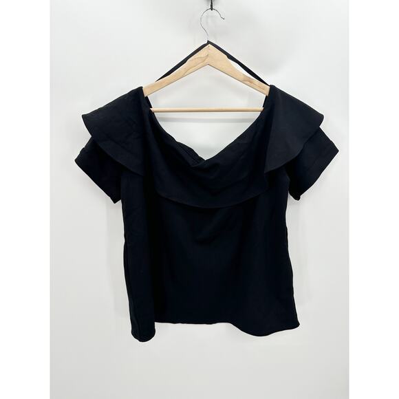 Ann Taylor Top Women XL NWT Off The Shoulder Ruffle Top Rayon Nylon Loose - Picture 1 of 8